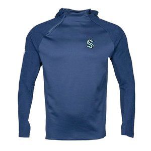 Seattle Kraken Levelwear Ascent Insignia Asymmetric Quarter-Zip Pullover Hoodie